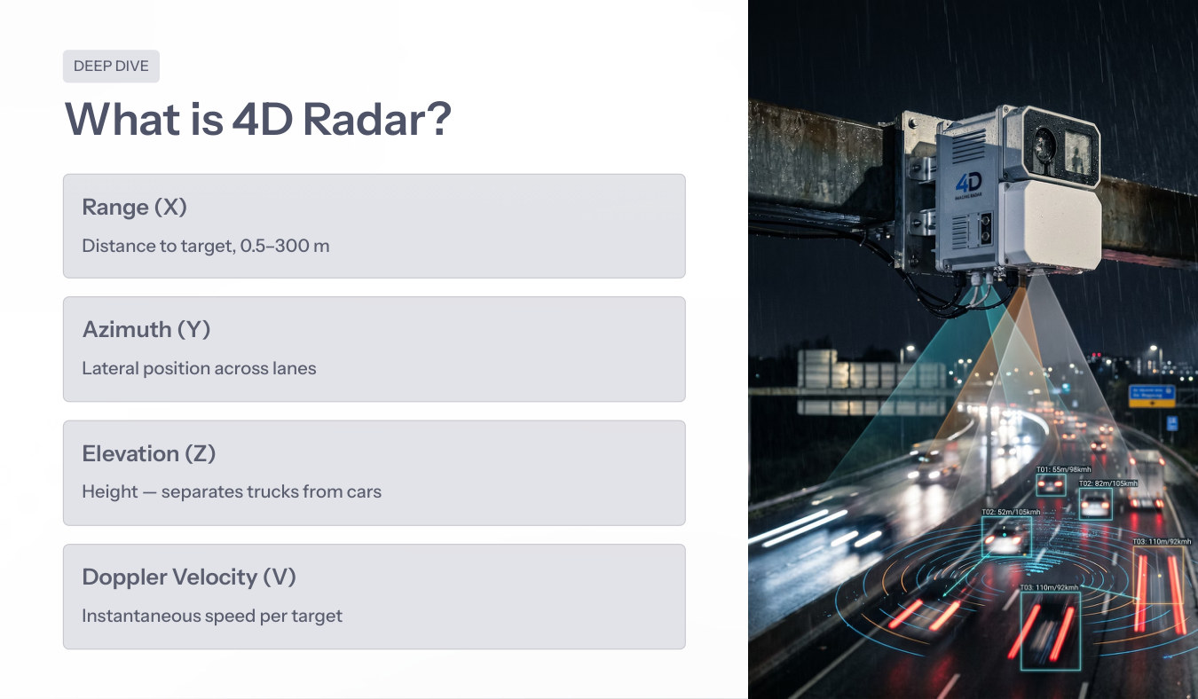4D radar on highway gantry