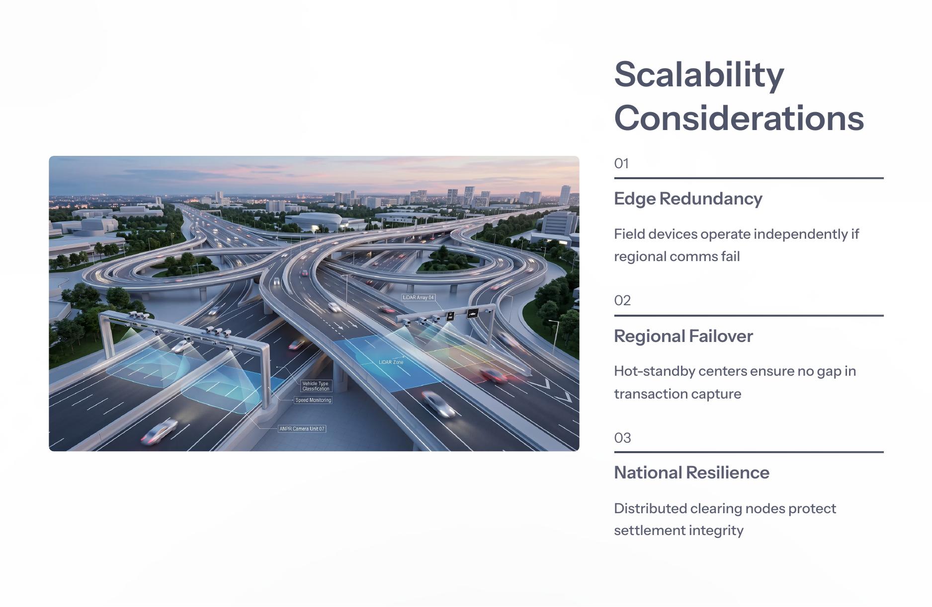 Scalability considerations across edge, regional and national layers